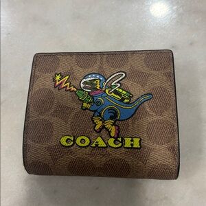 Coach Cosmic Snap Wallet In Signature Canvas With Rexy Print